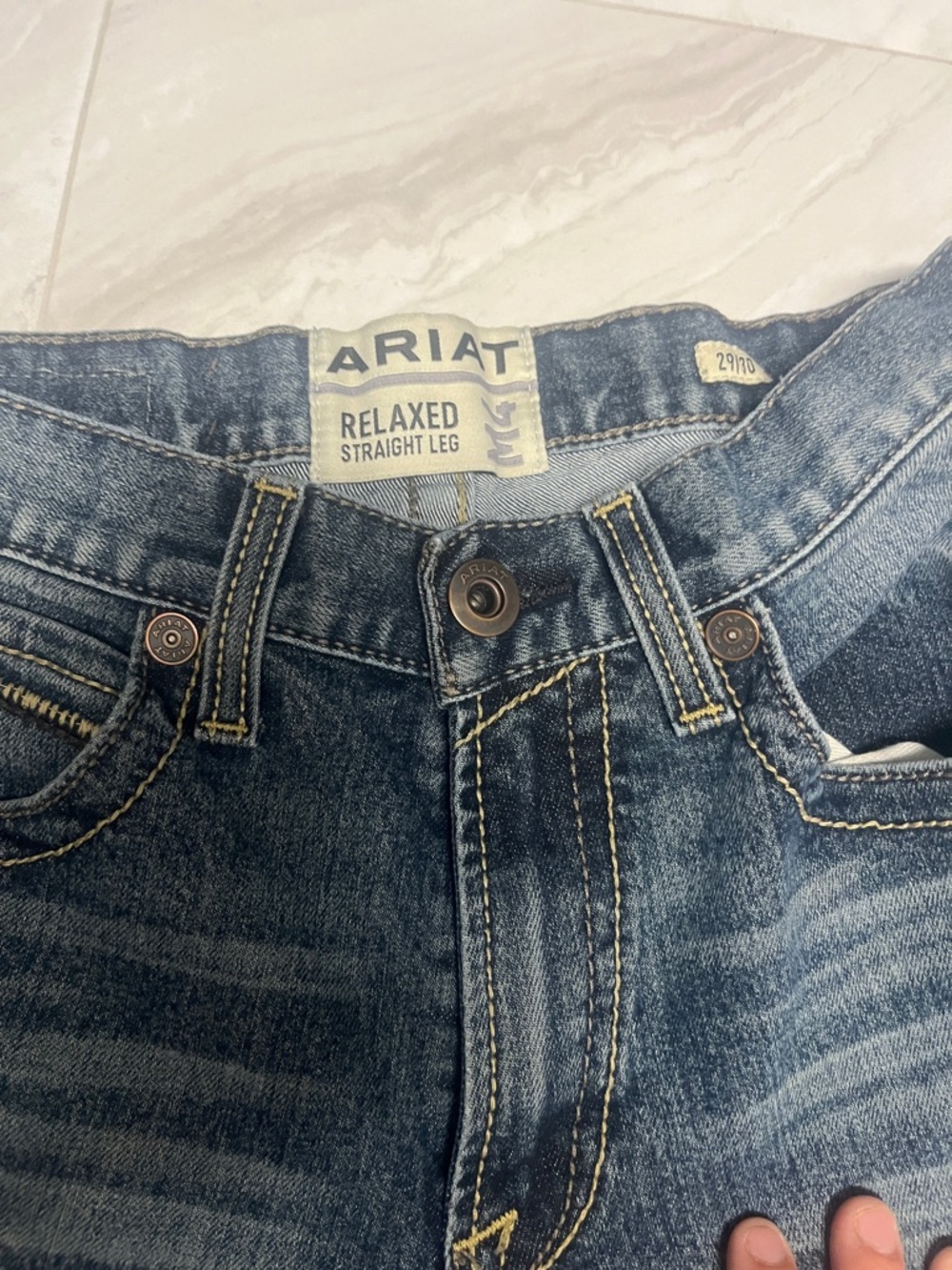 Ariat Relaxed Straight Leg Jeans - Blue Denim